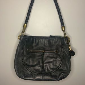 The Sak black leather purse.